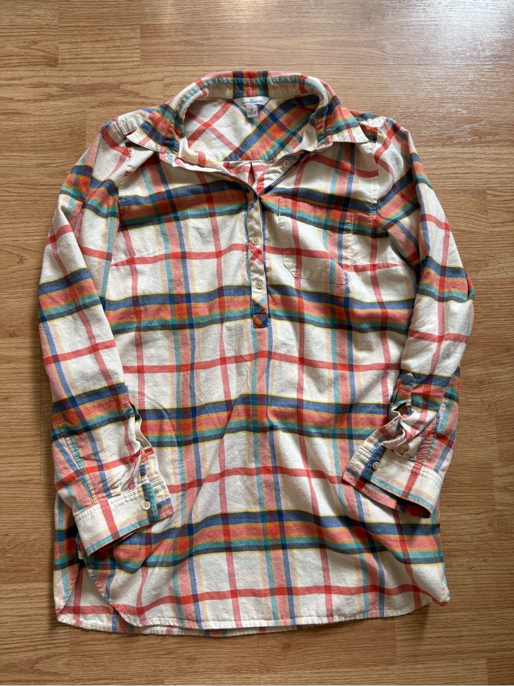 L.L. Bean Signature Plaid Popover Tunic Shirt - Size S